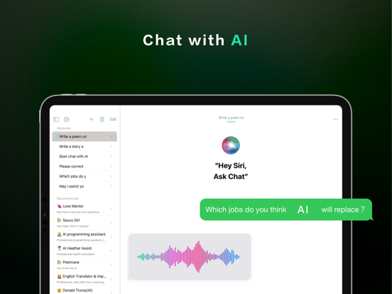 PingAI: Speak to AI° iPad screenshot 4 - Productivity app