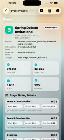 Debate Timer: RoundLog Screenshot 6 of 9