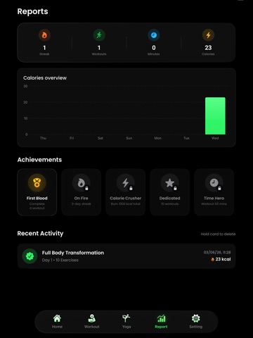 workout : fitness tracker Gym iPad screenshot
