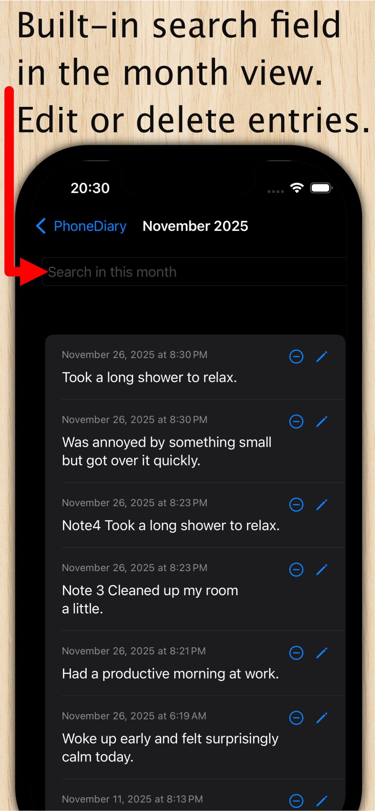 PhoneDiary Tagebuch screenshot 5