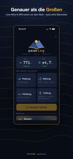 Screenshot von PeakLog auf dem iPhone 1