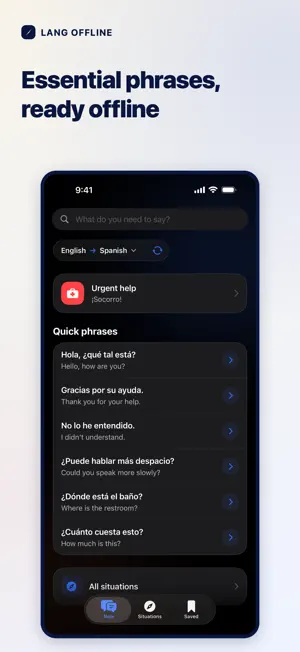 Lang Offline: Travel Phrases screenshot 1