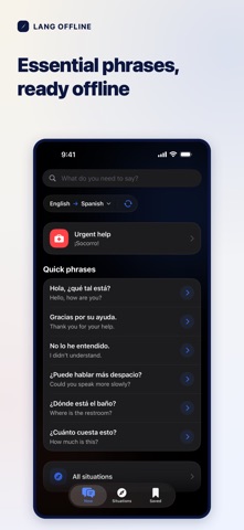 Lang Offline: Travel Phrases app screenshot