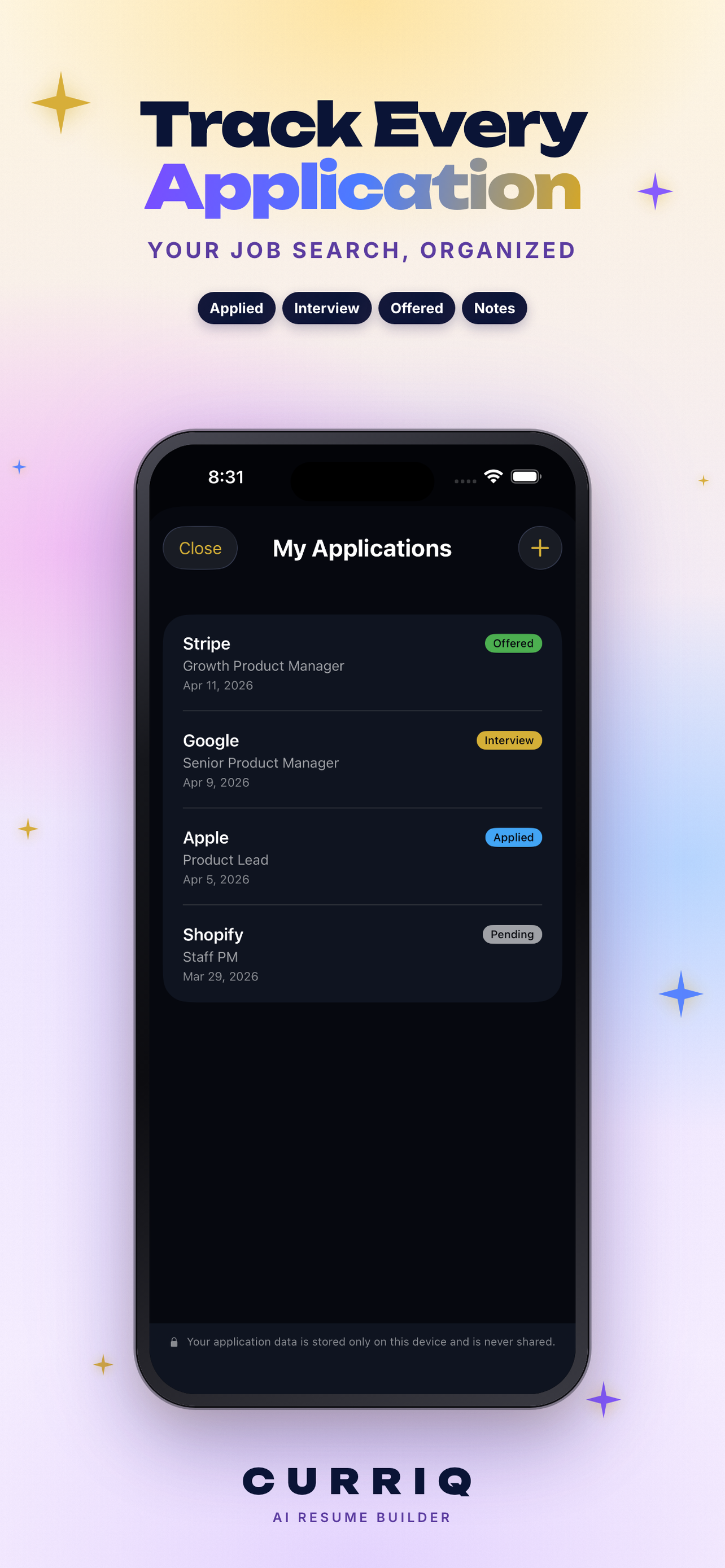 AI Resume Builder & CV: Curriq screenshot 5