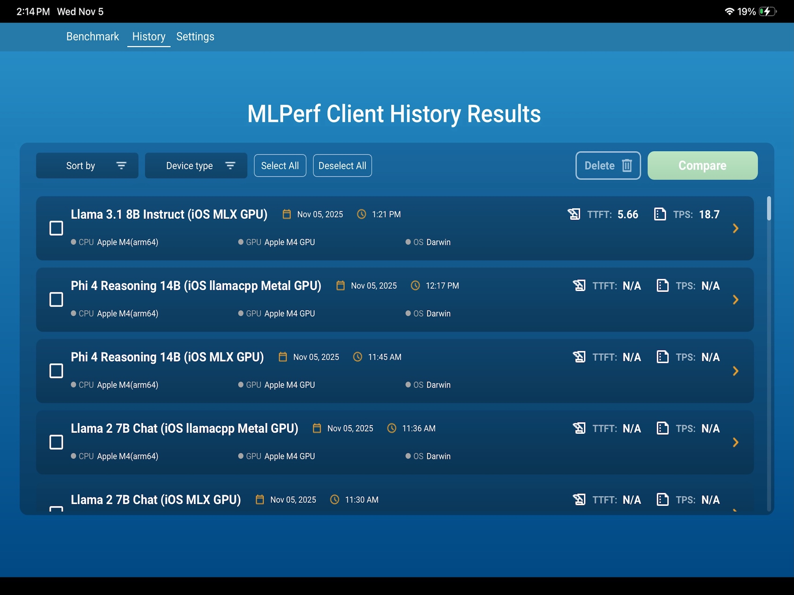 MLPerf Client screenshot 2