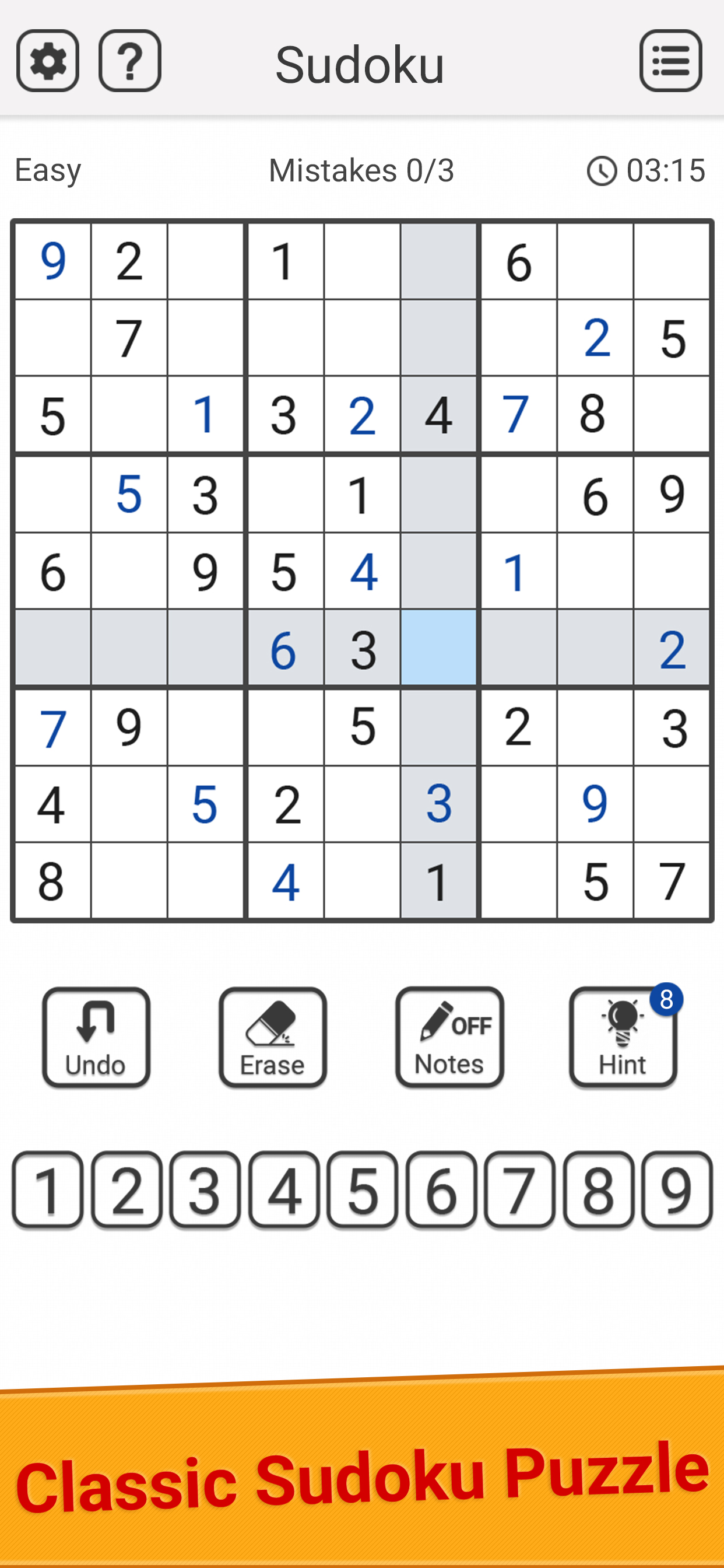 Sudoku Puzzle - Classic Sudoku