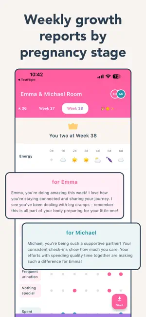 Weme: Couple Pregnancy Tracker screenshot 3