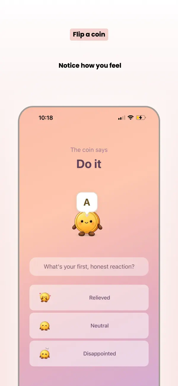 Screenshot #2 pour Decision Coin - Calm Clarity