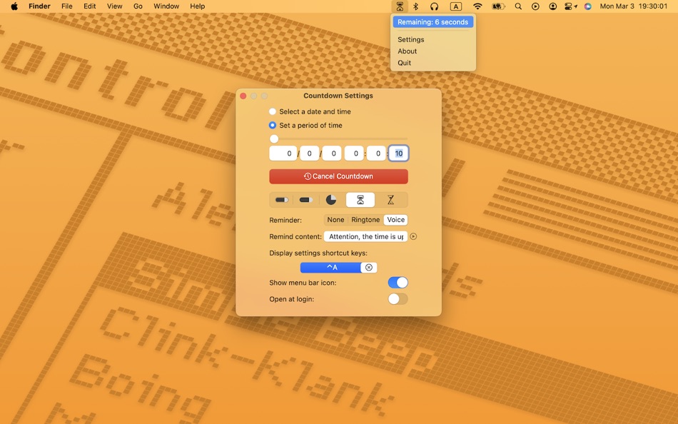 #4. Mini Countdown Bar (macOS) 由: 栋梁 周
