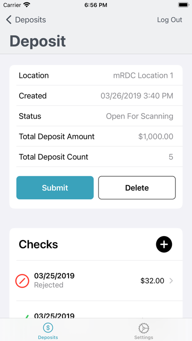 Beacon Mobile Business Deposit Screenshot