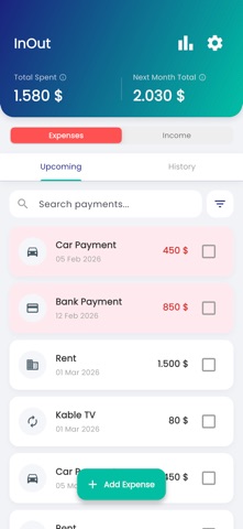 InOut - Payment Tracker screenshot