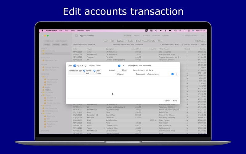 Screenshot #2 pour MyNetWorth
