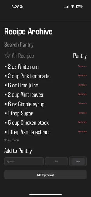 RecipeArchive screenshot 2