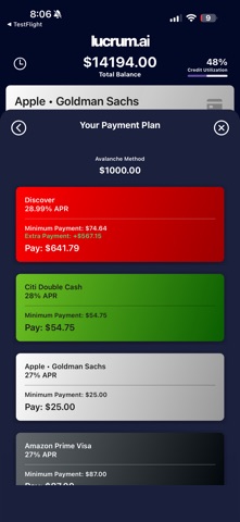 lucrumAI - Credit Optimization screenshot
