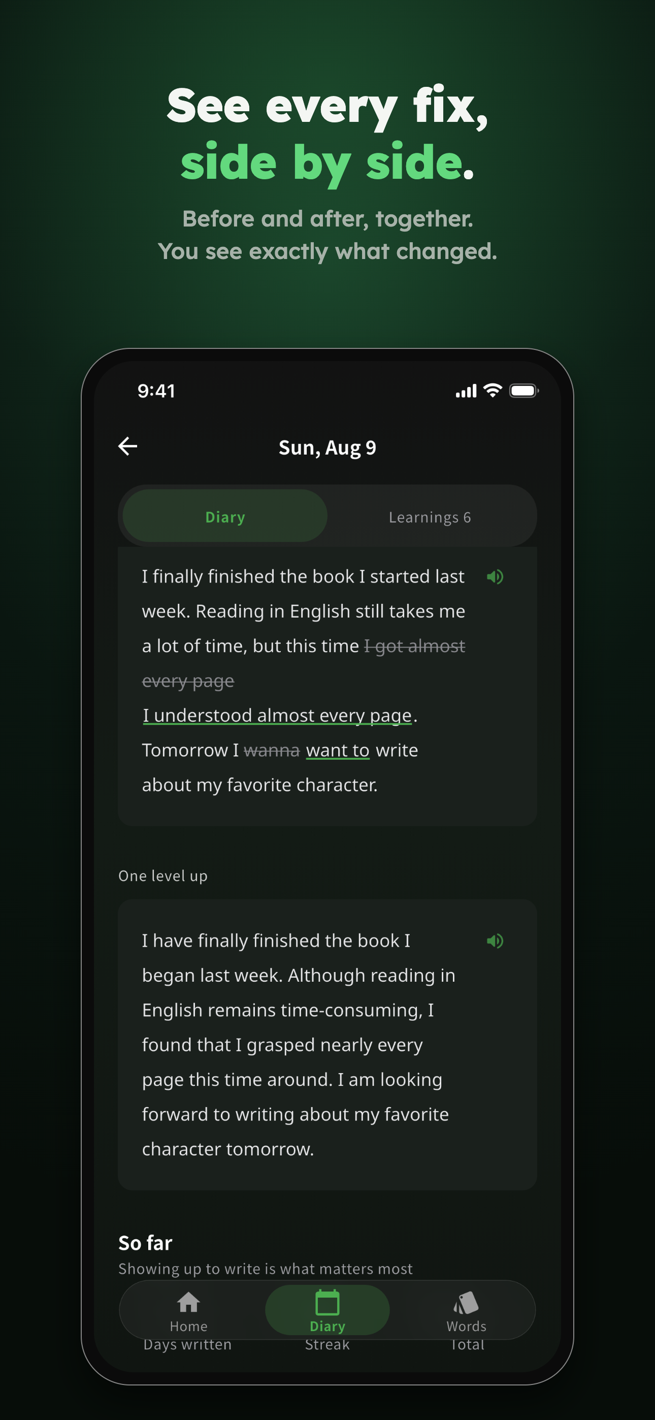 Studiary: AI English Diary screenshot 3