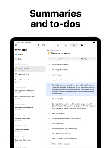 Memo - Transcribe Voice Notes iPad screenshot 5