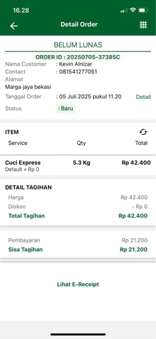 CuciQu Kasir Laundry POS screenshot