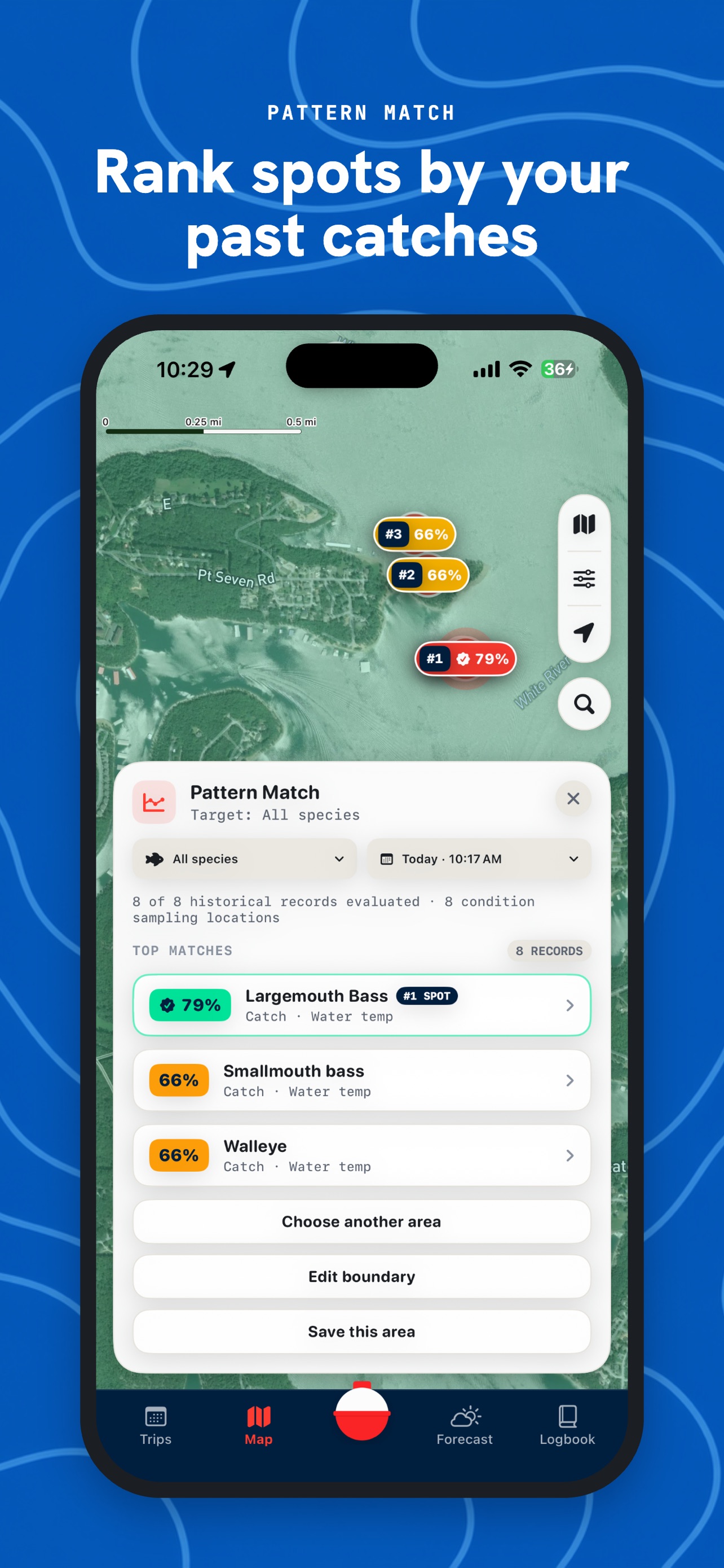 Screenshot 1 of Bobber: Fishing Forecast & Log