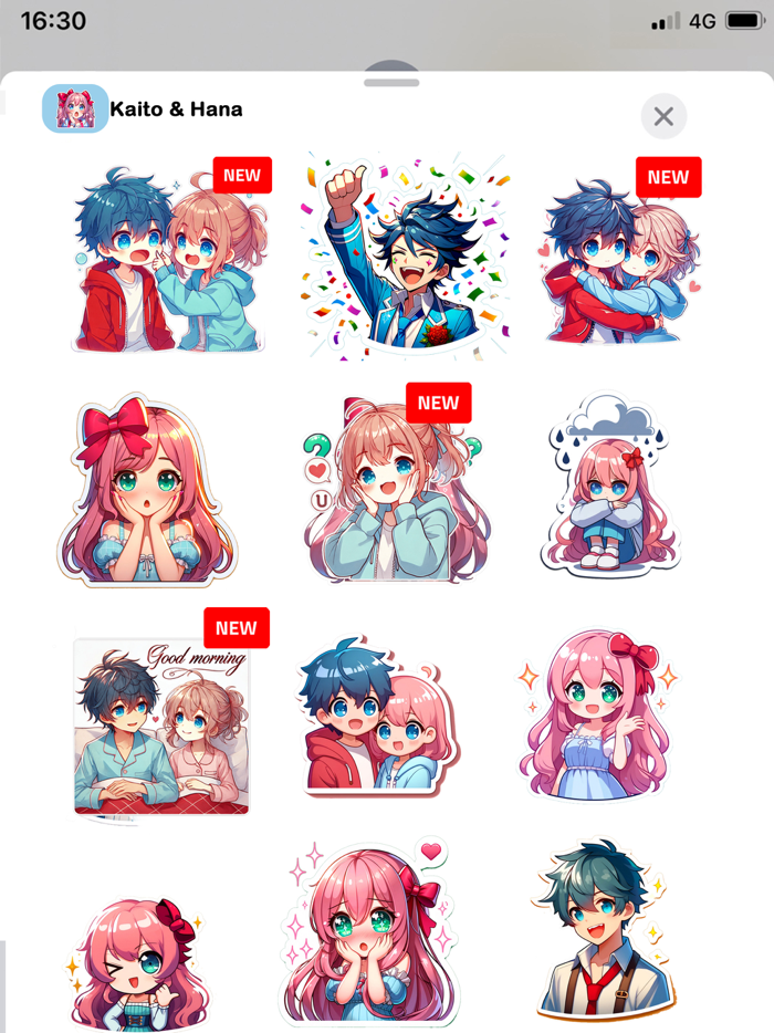 KH, Cute Couple Love Stickers
