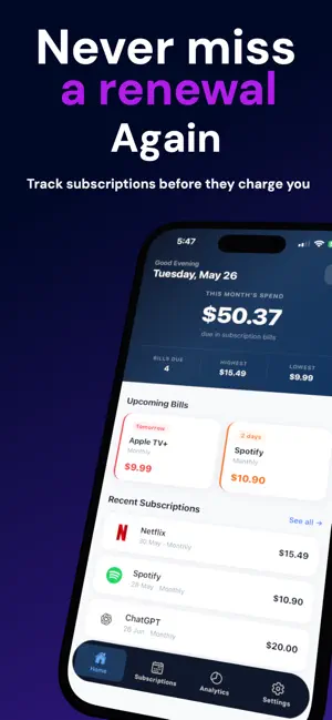 Sublio: Track Subscriptions screenshot 1