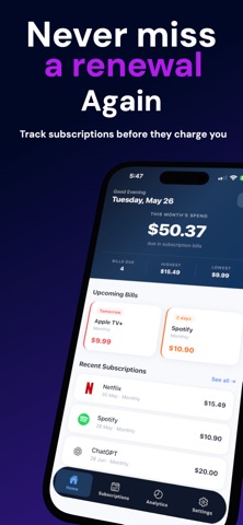 Sublio: Track Subscriptions Screenshot 1 of 4
