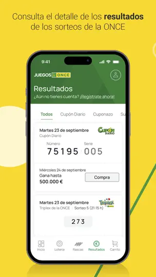 Captura de pantalla de JuegosONCE: Sorteos De La ONCE en iPhone 6