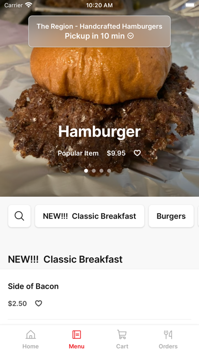 The Region Burgers iPhone screenshot 2 - Food & Drink app