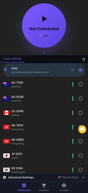 Overleap VPN screenshot 2