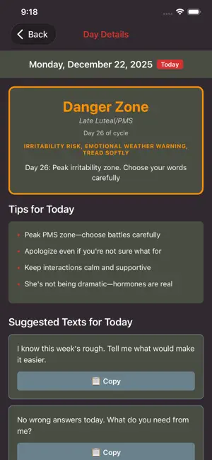 Red Alert - Cycle Tracker screenshot 2