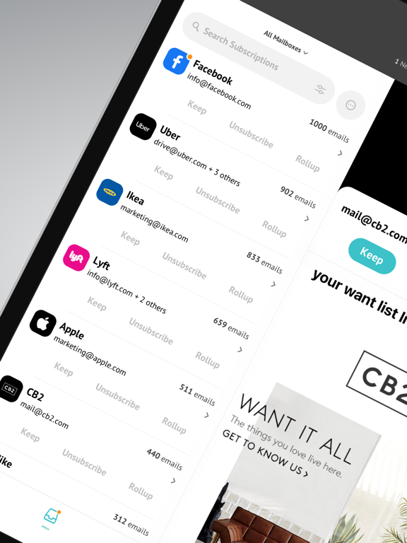 Unroll.Me - Email Cleanup iPad screenshot 4 - Productivity app