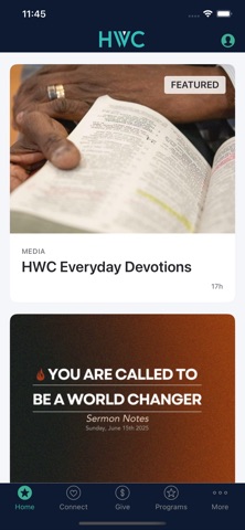Harvest Worship Centre app screenshot