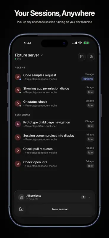 OpenCode Mobile — Unofficial screenshot 1 of 5