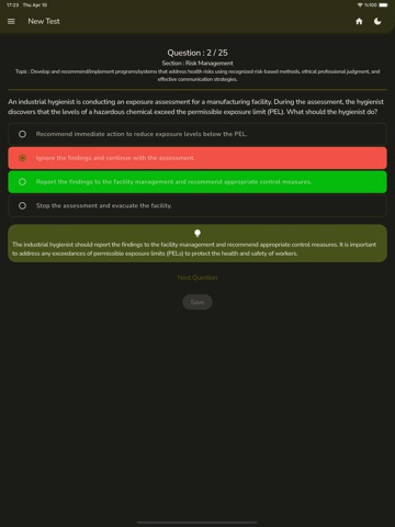 Industrial Hygienist Exam Test iPad screenshot