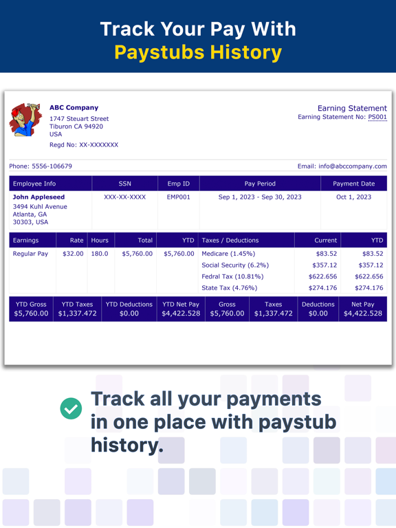 Paystub Builder: PDF Payslips iPad screenshot 4 - Business app