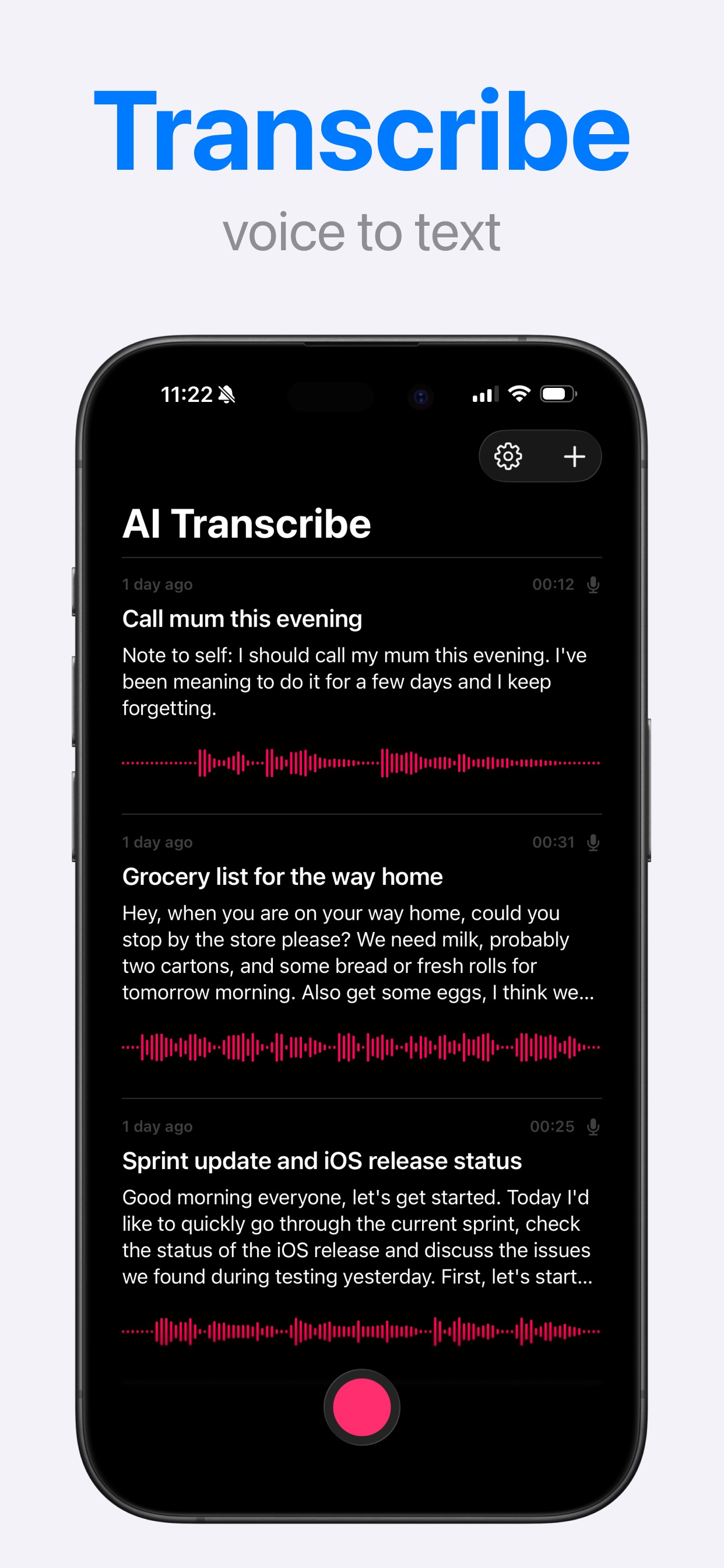 Screenshot 1 of AI Transcribe