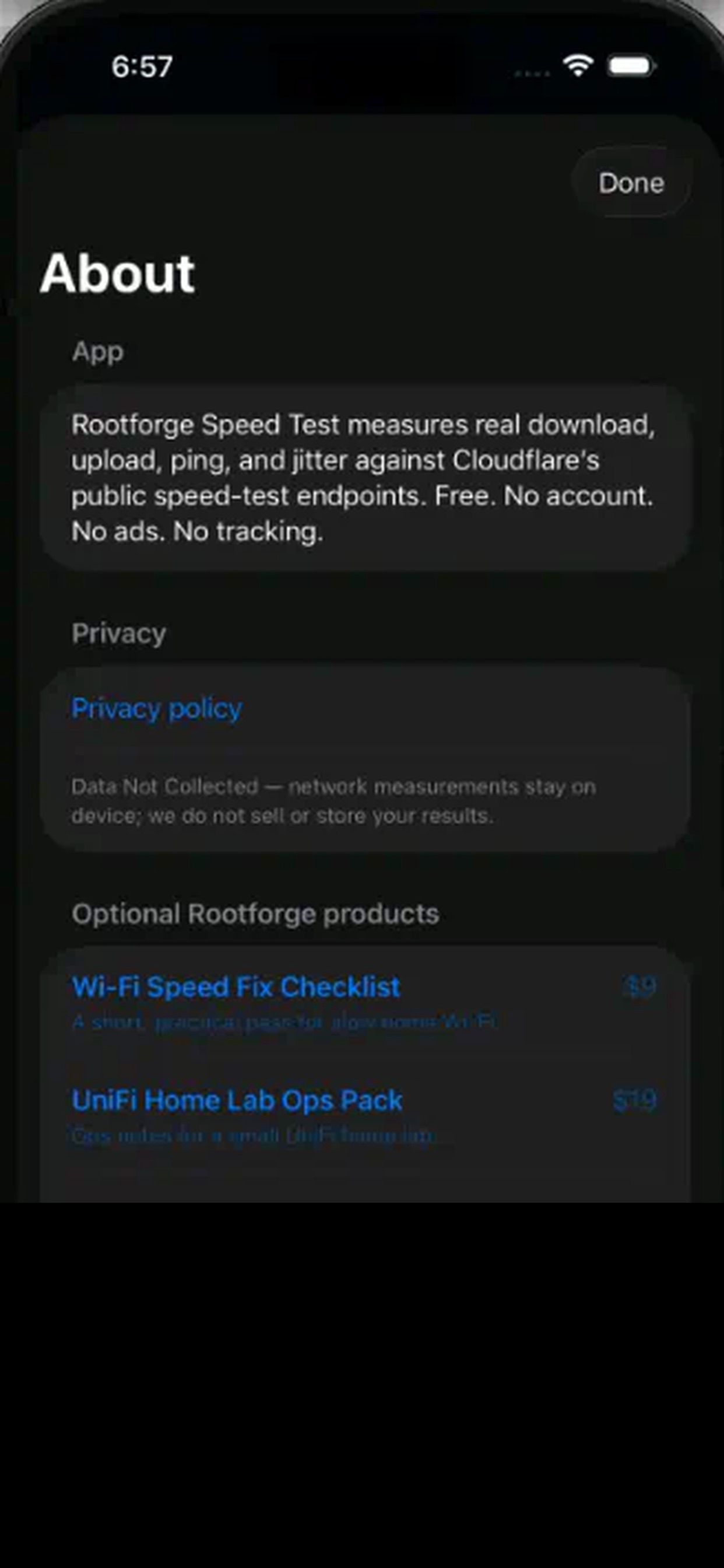 Screenshot 2 of Rootforge Speed Test