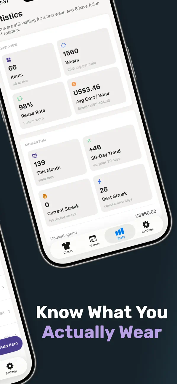 Screenshot #2 pour WearTracker - Closet Organizer