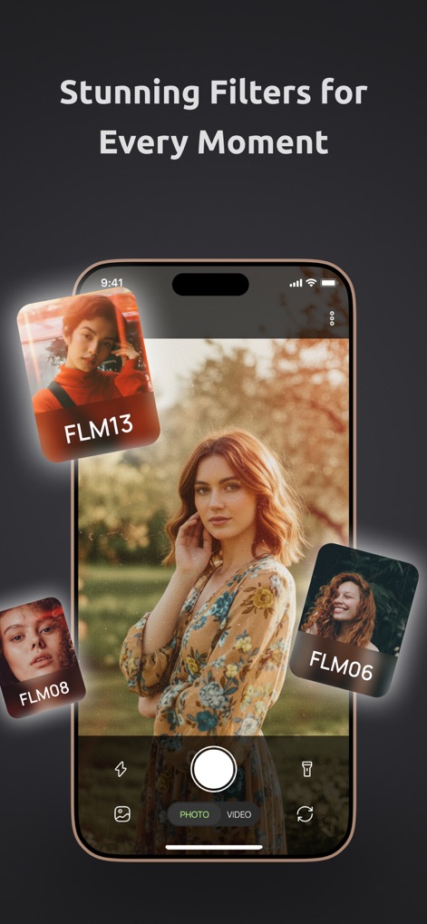 ZoomX : Super Zoom Camera - Users can apply stunning filters such as 'FLM13' and 'FLM08' directly within the camera interface, adding artistic flair to their captures.