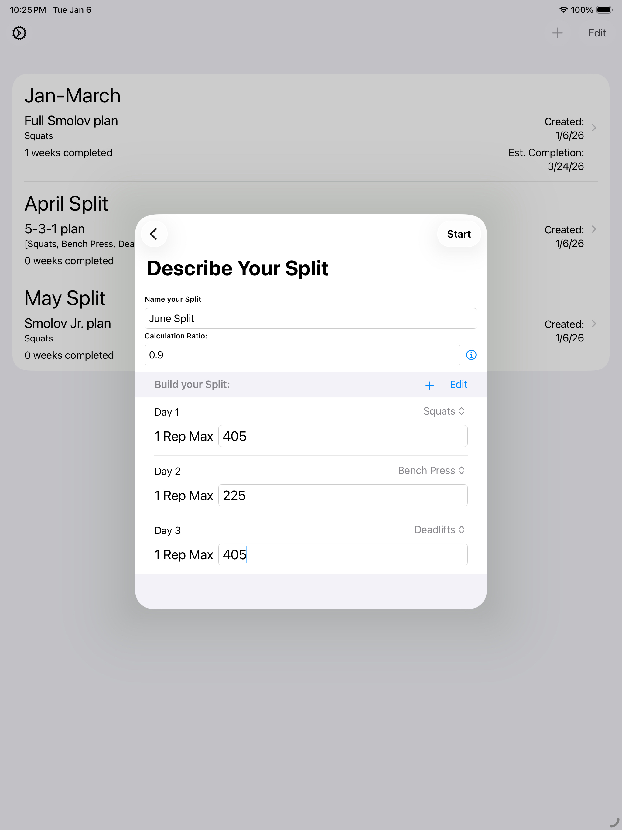 Simple Split Tracker