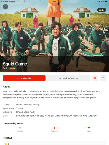 Flock - Watchlist Sharing App iPad screenshot 1 - Entertainment app