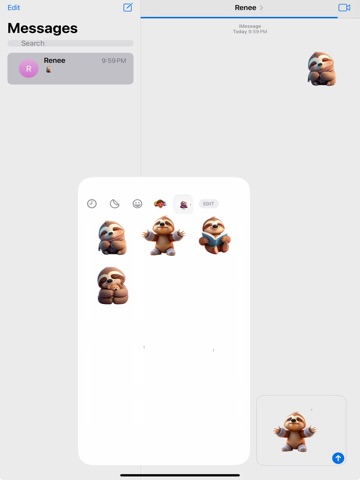 Zzz Sloth Stickers iPad screenshot