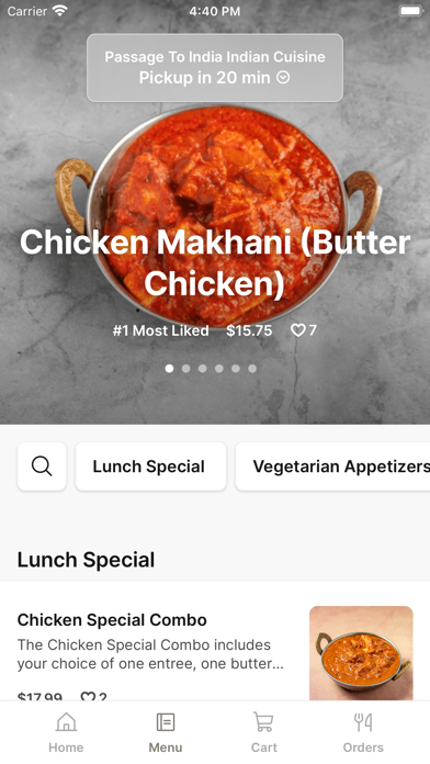 Passage To India Cuisine iPhone screenshot 2 - Food & Drink app