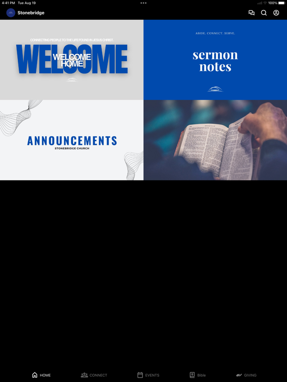 Stonebridge Church Wellington iPad screenshot 1 - Education app