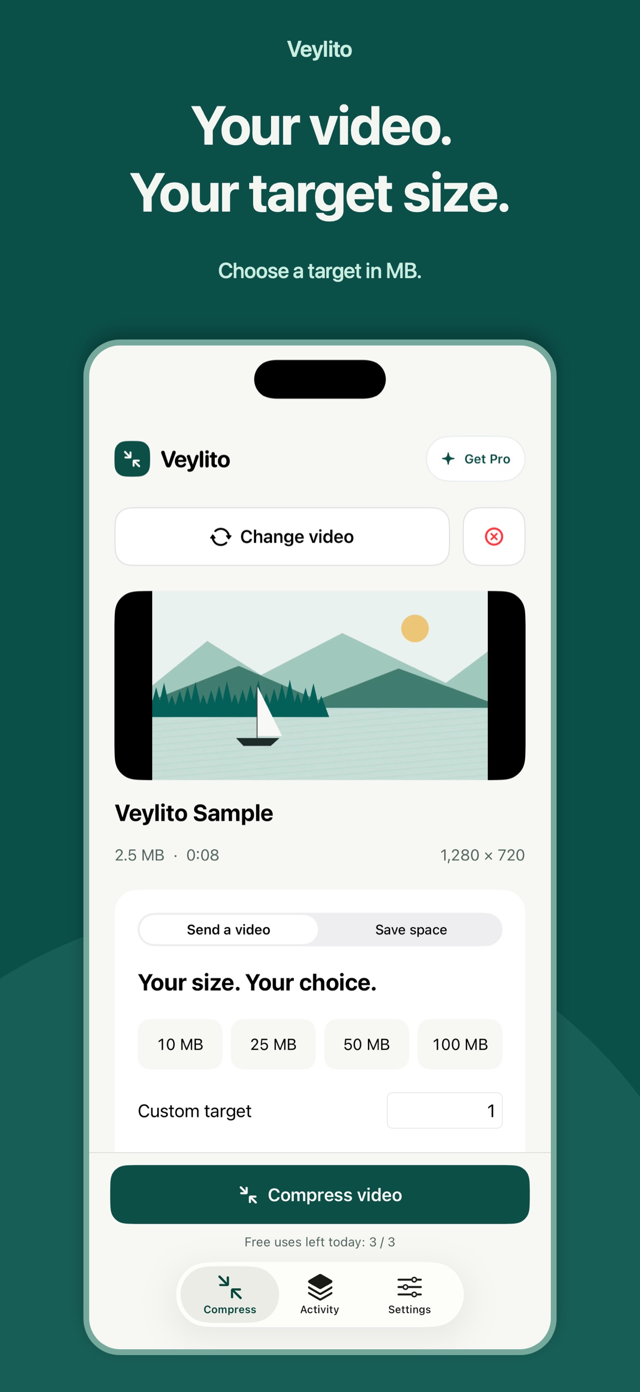 Screenshot 1 of Veylito: Video Compressor