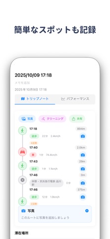 移動記録で歩いた行ったを保存.写真も場所も経路も:さるろじこ screenshot