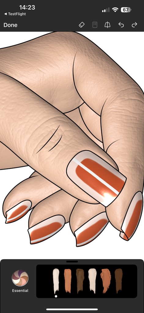 Prêt à Makeup - Esta herramienta ofrece la posibilidad de diseñar nail art (X) y seleccionar entre una gama de tonos de piel (Y) para una personalización completa.