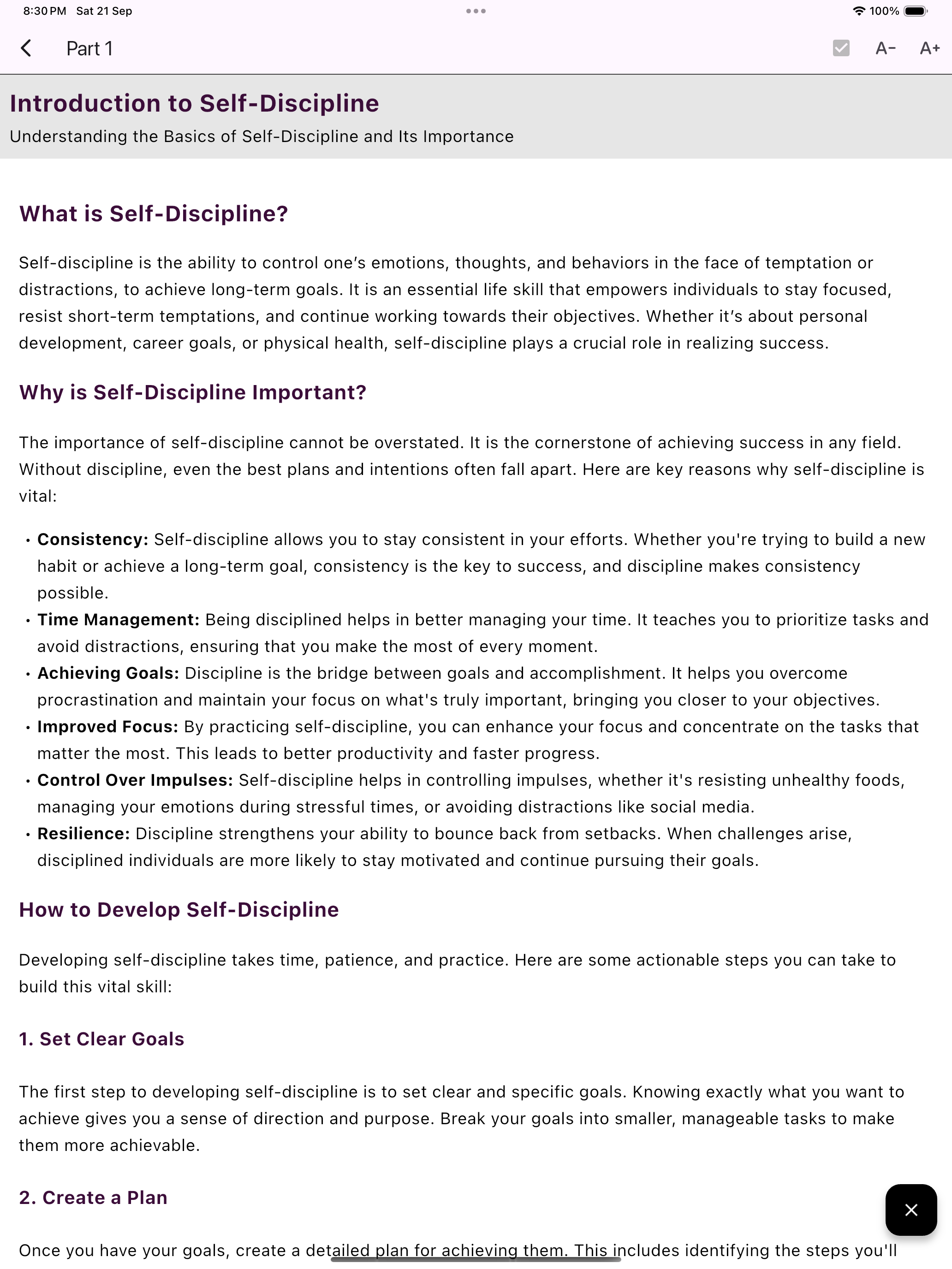 Self-Discipline Master Class