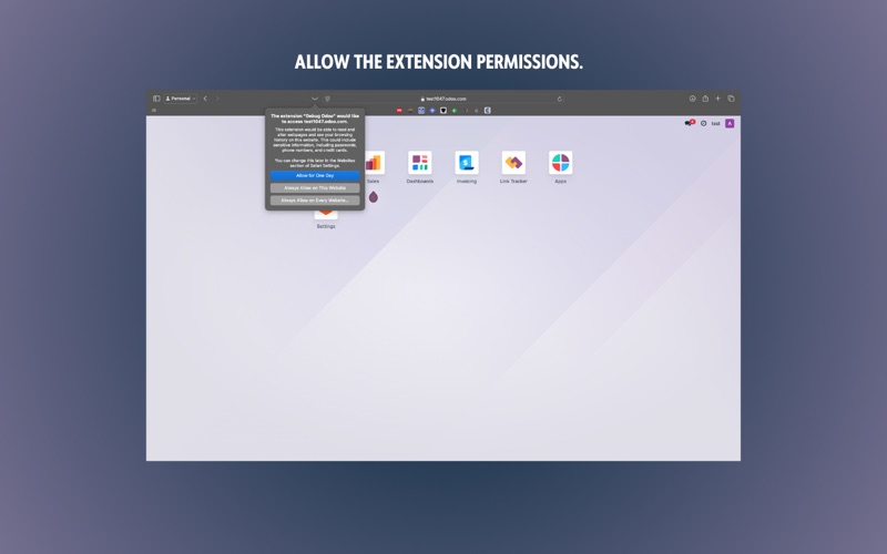 Odoo debug mode screenshot