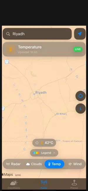 رادار المطر iPhone screenshot 5