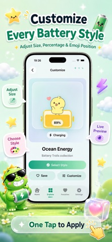 Emoji Battery Widget Customize iPhone screenshot